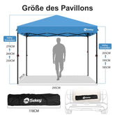 Sekey 3x3 m folding gazebo with 4 side panels and 4 sandbags